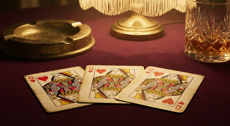 A meld of matching same-rank cards laid face up on the table in Classic Canasta